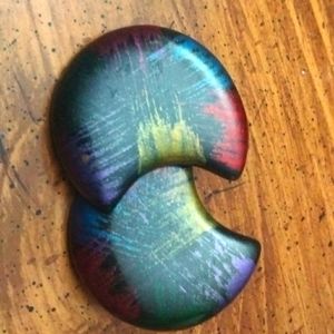 Black Moon Shaped Earrings